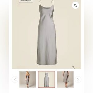 NWT J. Crew Gwyneth Slip Dress in Luster Charmeuse Vintage Dove size 2
